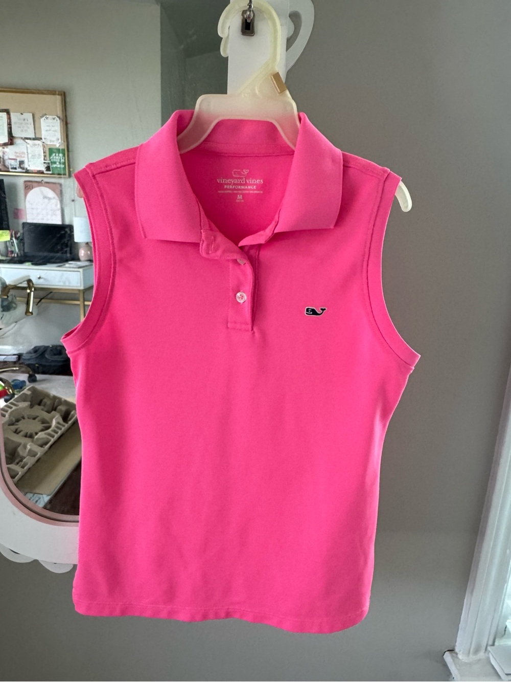 Vineyard Vines Youth Girls Sleeveless Polo - Hot Pink